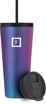 IRON °FLASK Classic Tumbler - Vacuum Insulated Stainless Steel Water Bottle, Double Walled, Drinking Cup, Insulated Travel Mug (Aurora, 32 oz Solid Lid) - Image 4