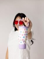 Simple Modern Valentine's Day Trek Pivot | 30oz Flip Straw Tumbler with Handle | Gifts for Her | Water Bottle & Boot | Interchangeable Straw & Chug Lids | Stainless Steel Jug | Word Hearts - Image 3