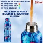 Disney Stitch Insulated Water Bottle - 515ml Stainless Steel Metal Drinks Bottle Teenagers Hot or Cold - School Sports Travel - Stitch Gifts - Image 6