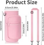 32/40 oz Water Bottle Holder with Strap, 40 oz Insulated Water Bottle Sling Bag Crossbody, Water Bottle Carrier Bag with Phone Pocket for Walking Hiking Camping Fishing(3.34" W * 9.05" H) (Pink) - Image 3