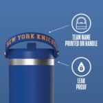 Hydrapeak x NBA Officially Licensed New York Knicks 32 oz Nomad Tumbler with Handle and Straw Lid, Leakproof Stainless Steel Water Bottle - Image 4