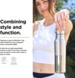 Klean Kanteen Rise Reflect Insulated Water Bottle - Reusable Water Bottle for Quick Hydration - Vacuum Insulation - Dishwasher-Safe - Bamboo Cap - Stainless Steel - 12 oz - Image 4