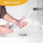 Double Wall Glass Tea Bottle with Infuser - Loose Leaf Tea Steeper, Insulated Cup, Fruit Brewer, Glass Mug With Double Lids - Portable Brewer - Water Infuser Bottle - 13.5 & 10 oz (13.5 oz) - Image 4