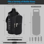 icolor Magnetic Gym Bag Water Bottle Carrier Holder with Phone Pockets & Shoulder Strap,Gym Magnetic Bag 5 Built-in Magnets Gym Accessories Organizer Sling Bottle Bag Pouch Sleeve - Image 4