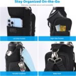 icolor Magnetic Gym Bag Water Bottle Carrier Holder with Phone Pockets & Shoulder Strap,Gym Magnetic Bag 5 Built-in Magnets Gym Accessories Organizer Sling Bottle Bag Pouch Sleeve - Image 5