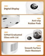 Coffee Cup Warmer for Desk Auto Heat Retention with 300 ML Glass Cup - 3 in 1 Smart Baby Bottle Warmer & Drink Cooler & Yogurt Maker - Smart Electric Cup Warmer for Milk Coffee, Tea (White) - Image 4