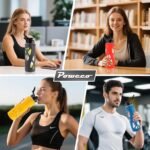24oz Glass Water Bottle with Silicone Sleeve and Spout Lid - High Borosilicate Glass, Wide Mouth, Leakproof with Handle, BPA-Free, Perfect for Hydration on the Go (Bright Yellow) - Image 7