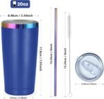 20oz Tumbler with Lid And Straw,Stainless Steel Vacuum Insulated Mug,Double Wall Vacuum Insulated Coffee Cups for Cold & Hot Drinks,Insulation Travel Tumblers Cups - Image 4