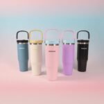 40 oz Insulated Stainless Steel Bottle with 2-in-1 Straw and Spout Lid, Water Bottle with Carry Handle Keep Cold 24H, Leak-Proof, Fits in Car Cup Holder, Travel, and School（Black） - Image 4