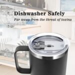 Sursip Kids 24 oz Insulated Cup with Handle, Double Wall Vacuum Stainless Steel Tumbler with Straw and 2 Lids, for Cold/Hot Drinks, Coffee Travel Mug for Car/Home/Office/Party/Camping (2 Pack) - Image 5