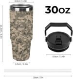 Army Digital Camouflage Car Cup 30 Oz Water Bottle Large Capacity Car Cup Insulated Travel Coffee Mug Double Wall Travel Cups Vacuum Insulated Tumbler for Outdoor Home Use - Image 3