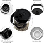 Army Digital Camouflage Car Cup 30 Oz Water Bottle Large Capacity Car Cup Insulated Travel Coffee Mug Double Wall Travel Cups Vacuum Insulated Tumbler for Outdoor Home Use - Image 8