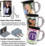 PixMug 15 oz Photo Mug with Spill Proof Top DIY Insert Your Own Photos or Create and Print Inserts Online 2 Pack - Image 4