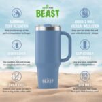 Beast 50 oz Tumbler with Handle Stainless Steel Vacuum Insulated Coffee Ice Cup Double Wall Travel Flask (Stormy Sky Blue) - Image 4