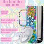 Lilly Pulitzer 16 Oz Travel Mug with Handle and Lid, Stainless Steel Insulated Coffee Tumbler, Double Wall Metal Cup, Walking on Sunshine - Image 4