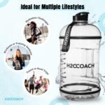 H2OCOACH 1 Gallon Hydration Jug with Time Marker & Measurements, BPA-Free Tritan Sports Drink Container, Motivational Daily Intake Tracker for Gym, Workout, & Fitness Routines (128 oz) - Image 6
