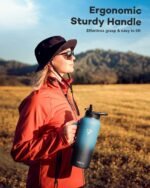 40 oz Insulated Water Bottle with Straw and Lid, Food-grade Double Wall Vacuum Stainless Steel Flask with Handle,Leakproof Metal Travel Jug With Pouch and Brush,Keep Cold & Hot,Indigo Black - Image 3