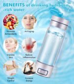 Meticuloso Upgraded 3-in-1 Hydrogen Water Bottle Generator up to 5000PPB Hydrogen Inhalation Machine Hydrogen Water Maker with SPE PEM Technology (Nasal Cannula Not Included) - Image 3