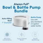 Always Full® 7” Cat Water Bowl and Bottle Pump Bundle, Self Refilling with Clean Filtered Water, App Enabled Smart Hydration Monitoring, Upgradeable System for Cats and Small Dogs - Image 3