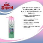 Silver Buffalo Lilo and Stitch Aloha Double Wall Tritan Water Bottle | BPA-Free Plastic Bottle With Screw Top And Flip-Up Straw Lid | Sports Hydration | Holds 18 Ounces - Image 5