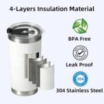 Personalized Tumbler with Photo Text Logo, Made in USA 20 oz Custom Stainless Steel Coffee Mug with Lid, Custom Cup Gift for Dad, Mom, Friends - Image 5