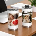 Personalized Tumbler with Photo Text Logo, Made in USA 20 oz Custom Stainless Steel Coffee Mug with Lid, Custom Cup Gift for Dad, Mom, Friends - Image 7
