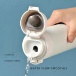 Vacuum Insulated Bottle Thermal Water Bottle Travel Coffee Mug with Safety Buckle Lid Stainless Steel Leak Proof Tumbler Water Flask 15.2 Oz/450ml(White) - Image 5