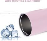 BOTTLE BOTTLE Kids Water Bottle 12 oz Kids Insulated Cup with Leak-proof Lid Silicone Boot Stainless Steel Straw Cup for School Sports Travel Gifts for Girls pink - Image 5