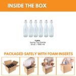 FastRack Swing Top Glass Bottles |33 oz – Pack of 6 | Clear Flip Top Glass Bottles for Home Brewing, Carbonated Drinks, Kombucha, Fermentation, Water | Food Grade – ECO Friendly - Image 3