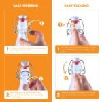 FastRack Swing Top Glass Bottles |33 oz – Pack of 6 | Clear Flip Top Glass Bottles for Home Brewing, Carbonated Drinks, Kombucha, Fermentation, Water | Food Grade – ECO Friendly - Image 5