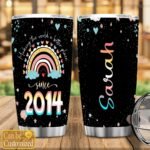 Generic Making The World A Better Place Since 2014 Happy 10th Birthday Saying Customized Name Tumbler Personalized With Lid Engraved 20oz 30oz Lid - Image 3