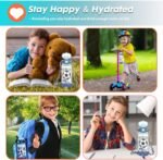 Kids Water Bottle with Straw & Strap for School Kids Girls Boys, 22oz BPA Free Child Drinking Water Bottle One-Click-Open Leak-Proof Locking Flip Lid for Back to School Sport Travel - Image 4