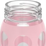 Lifefactory 22-Ounce Glass Water Bottle with Pivot Straw Cap and Protective Silicone Sleeve, Desert Rose - Image 5
