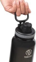 Takeya Tritan Sport Water Bottle with Spout Lid - BPA-Free & Dishwasher-Safe Water Bottle - Reusable Bottle with Lid Handle - Simple Leak-Proof Water Bottle - 40 oz, Black - Image 3