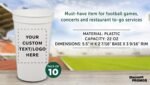 DISCOUNT PROMOS Custom Plastic Stadium Cups 22 oz. Set of 10, Personalized Bulk Pack - Perfect for Birthdays, Picnic, Beach, Parties - Translucent White - Image 5