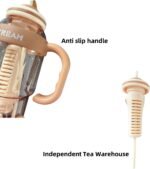 NEW ICE CREAM Series 1400ml Giant Tumbler with Straw - BPA-Free PVC, Large Capacity Leakproof Water Bottle for Women, Car Travel, Hot & Cold Drinks (Brown) - Image 4