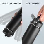 24oz Insulated Travel Water Bottle - Stainless Steel, Leakproof - Keeps Drinks Hot or Cold - for Outdoors, Sports, Bike, Gym, Marathon - Gift for Women, Men - Image 4