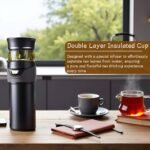 Glass Tea Infuser Bottle,Double Wall Glass Water Bottle Tea and Portable Travel Mug Cup Tumbler Stainless Steel Insulated Cup for Men Daily Office Home (Gray) - Image 3