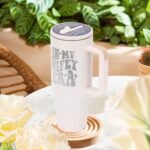 40oz Stainless Steel Insulated Tumbler with Handle and Straw - In My Wifey Era - Perfect for Bride, Bachelorette, Wedding Gifts - Image 3