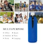 Linkidea Disposable Water Bottle Sleeve Compatible with Smartwater 16.9/20Fl Oz, Evian 16.9Fl Oz, Insulated Neoprene Plastic Bottled Water Cover with Lockable Zipper (2 Pack/Blue) - Image 4