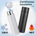 Irenare 5oz Mini Water Bottle Mini Insulated Stainless Steel Bottle Purse Water Bottle Cute Leak Proof Flask Keeps Drink Cold and Hot for Purse Women(Black, White,2 Pieces) - Image 4