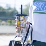 Tervis Clear & Colorful Made in USA Double Walled Insulated Tumbler Travel Cup Keeps Drinks Cold & Hot, 24oz, Black Straw Lid - Image 4