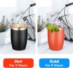 VEGOND Stainless Steel 12 oz Tumblers bulk Vacuum Insulated Double Wall Travel Tumbler with Lid and Straw Reusable Tumbler,Black 12 pack - Image 4