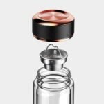 Tea Tumbler with Infuser - BPA Free Double Wall Glass Travel Tea Mug With Stainless Steel Filter - Leakproof Tea Bottle with Strainer for Loose Leaf Tea and Fruit Water 17 oz Rose - Image 3