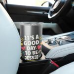 JESSIE Personalized Retro Girls Custom JESSIE Name Stainless Steel Insulated Tumbler - Image 5