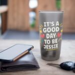 JESSIE Personalized Retro Girls Custom JESSIE Name Stainless Steel Insulated Tumbler - Image 6