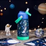 rockpapa Kids Insulated Water Bottle with Straw, BPA-Free, 18/8 Stainless Steel, Leak Proof, 14OZ Metal Cup Water Bottle for School Boys Girls (Blue Rocket) - Image 3