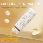 24 oz Insulated Water Bottle with Straw & Handle, Cute Double Wall Vacuum Stainless Steel Tumbler, Fits Car Cupholder, Leak Proof Water Flask Jug for Travel, Camping, Gym and School (Brown) - Image 8