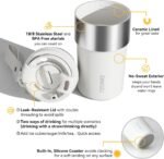 Insulated Travel Coffee Tumbler Mug - Ceramic Inner Wall Reusable Iced Coffee Cups Bottle with Lids, Stainless Steel Insulated Cold Brew Water Tumbler with Straw, BPA Free 16 Oz Water Bottle - Image 3