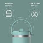 Hydrapeak Nomad 32 oz Tumbler with Handle and Straw Lid, Leakproof, Double Insulated, 32oz Cup Stainless Steel (Pale Sage) - Image 3